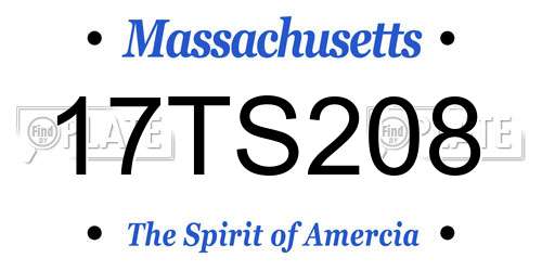 17TS208 Massachusetts License Plate