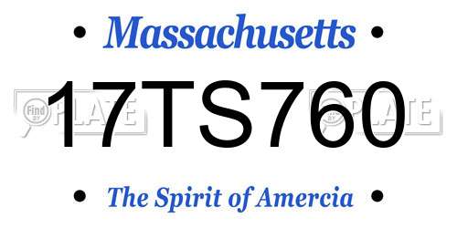 17TS760 Massachusetts License Plate