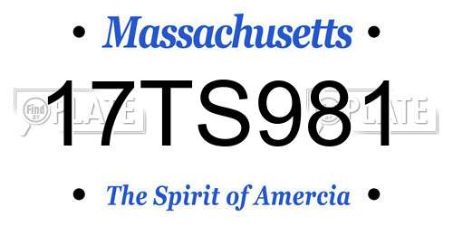 17TS981 Massachusetts License Plate