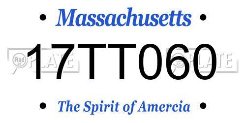 17TT060 Massachusetts License Plate