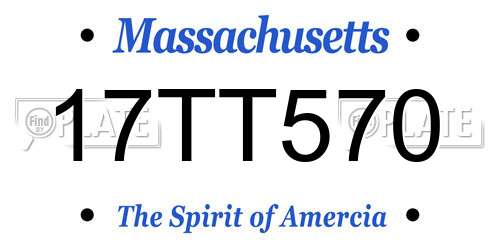 17TT570 Massachusetts License Plate