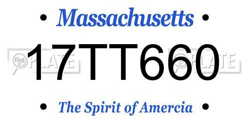 17TT660 Massachusetts License Plate