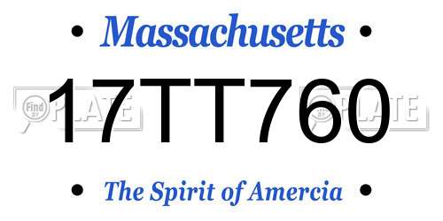 17TT760 Massachusetts License Plate