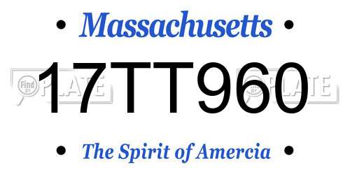 17TT960 Massachusetts License Plate