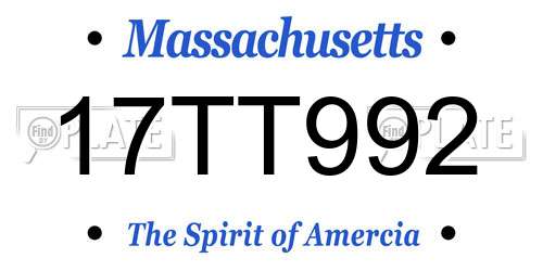 17TT992 Massachusetts License Plate