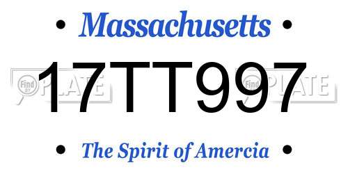 17TT997 Massachusetts License Plate