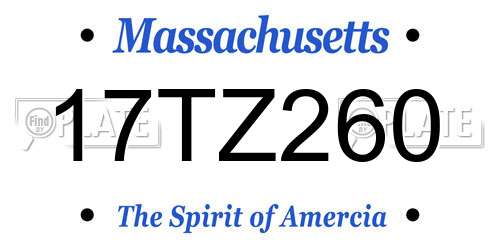 17TZ260 Massachusetts License Plate