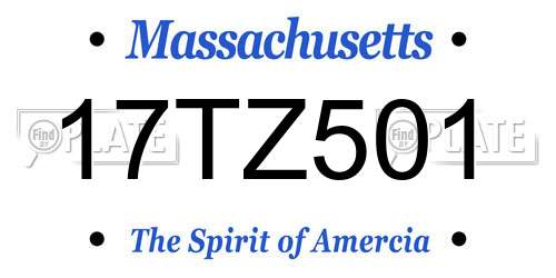 17TZ501 Massachusetts License Plate