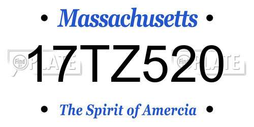 17TZ520 Massachusetts License Plate