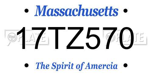 17TZ570 Massachusetts License Plate