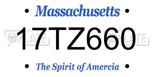 17TZ660 Massachusetts License Plate