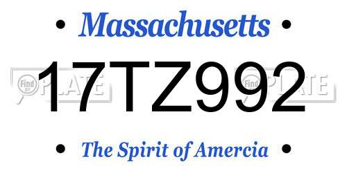 17TZ992 Massachusetts License Plate