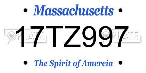 17TZ997 Massachusetts License Plate