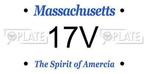 17V Massachusetts License Plate
