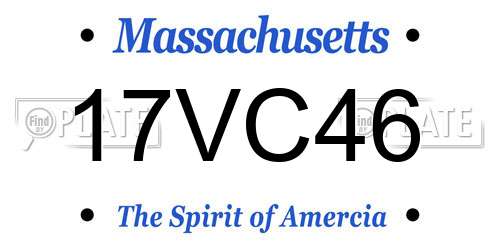 17VC46 Massachusetts License Plate