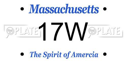 17W Massachusetts License Plate