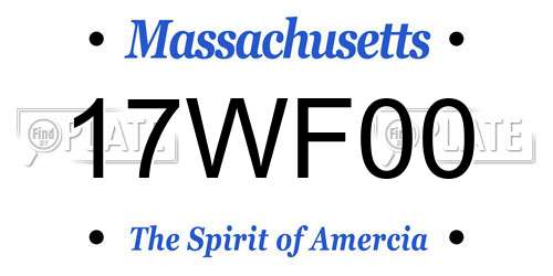 17WF00 Massachusetts License Plate