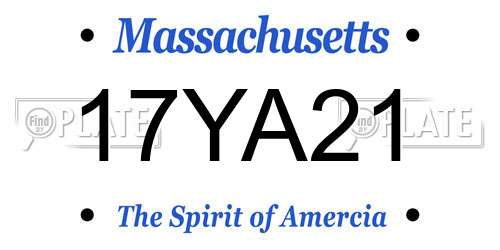 17YA21 Massachusetts License Plate
