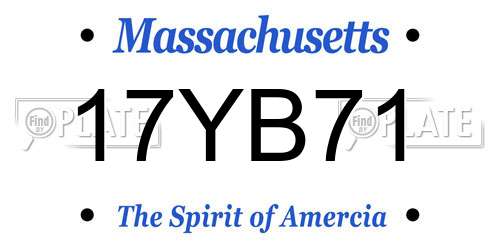 17YB71 Massachusetts License Plate