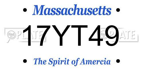 17YT49 Massachusetts License Plate