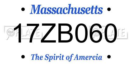 17ZB060 Massachusetts License Plate