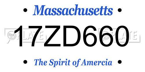 17ZD660 Massachusetts License Plate