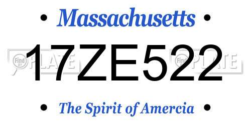 17ZE522 Massachusetts License Plate