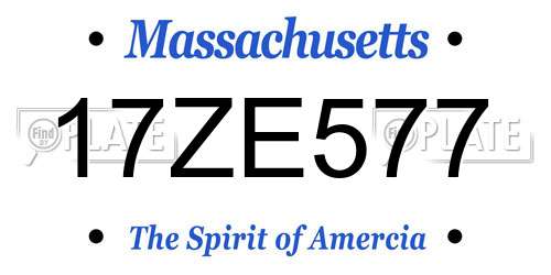 17ZE577 Massachusetts License Plate