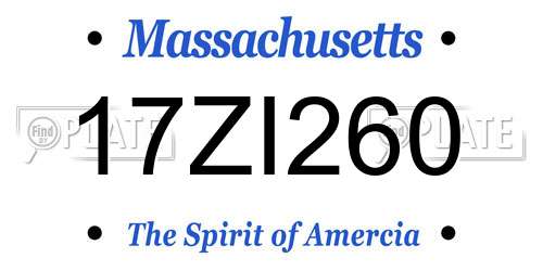 17ZI260 Massachusetts License Plate
