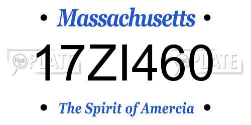 17ZI460 Massachusetts License Plate