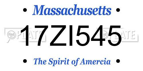17ZI545 Massachusetts License Plate