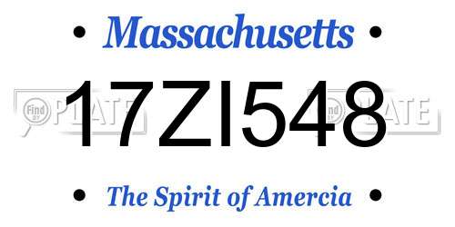 17ZI548 Massachusetts License Plate