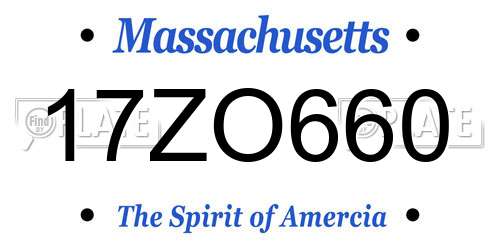 17ZO660 Massachusetts License Plate