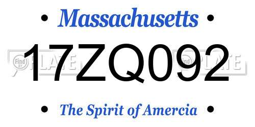 17ZQ092 Massachusetts License Plate