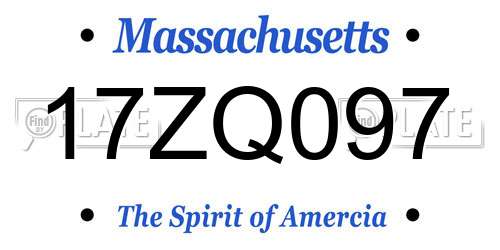 17ZQ097 Massachusetts License Plate