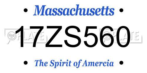 17ZS560 Massachusetts License Plate