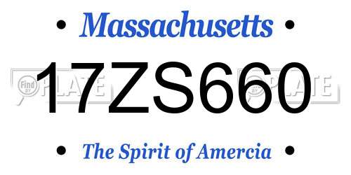 17ZS660 Massachusetts License Plate