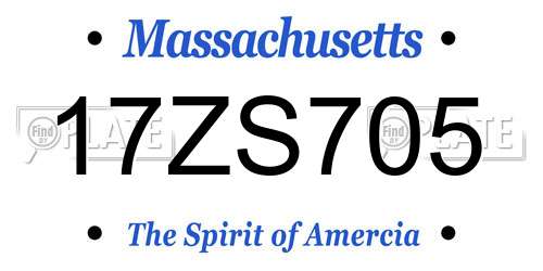 17ZS705 Massachusetts License Plate