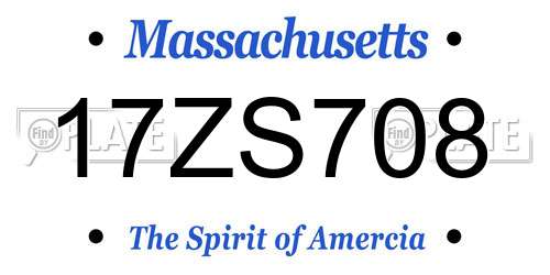 17ZS708 Massachusetts License Plate