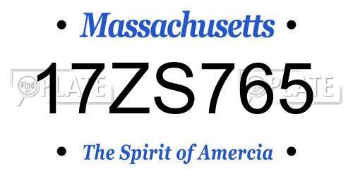 17ZS765 Massachusetts License Plate