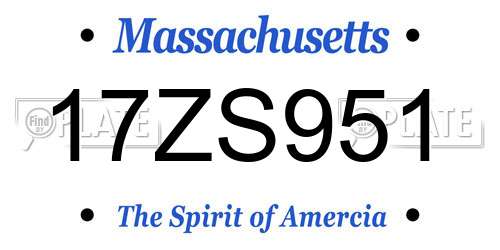 17ZS951 Massachusetts License Plate
