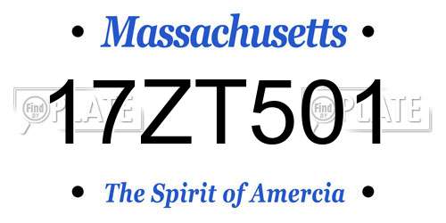 17ZT501 Massachusetts License Plate
