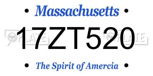 17ZT520 Massachusetts License Plate