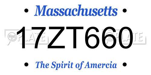 17ZT660 Massachusetts License Plate