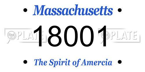 18001 Massachusetts License Plate