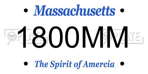 1800MM Massachusetts License Plate
