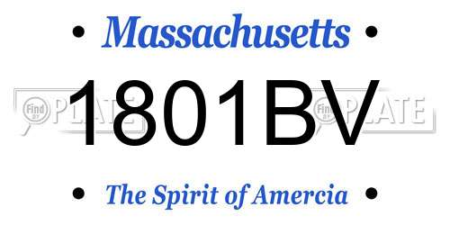 1801BV Massachusetts License Plate