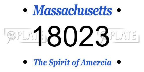18023 Massachusetts License Plate