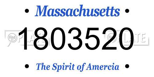 1803520 Massachusetts License Plate