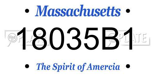 18035B1 Massachusetts License Plate